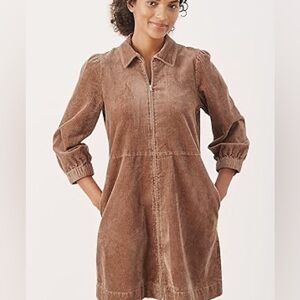 Brown Corduroy Shirt Dress